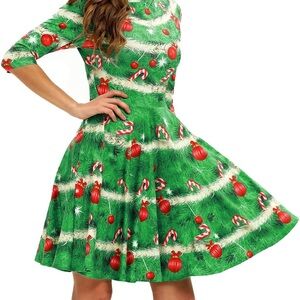 Festive Green Christmas Dress